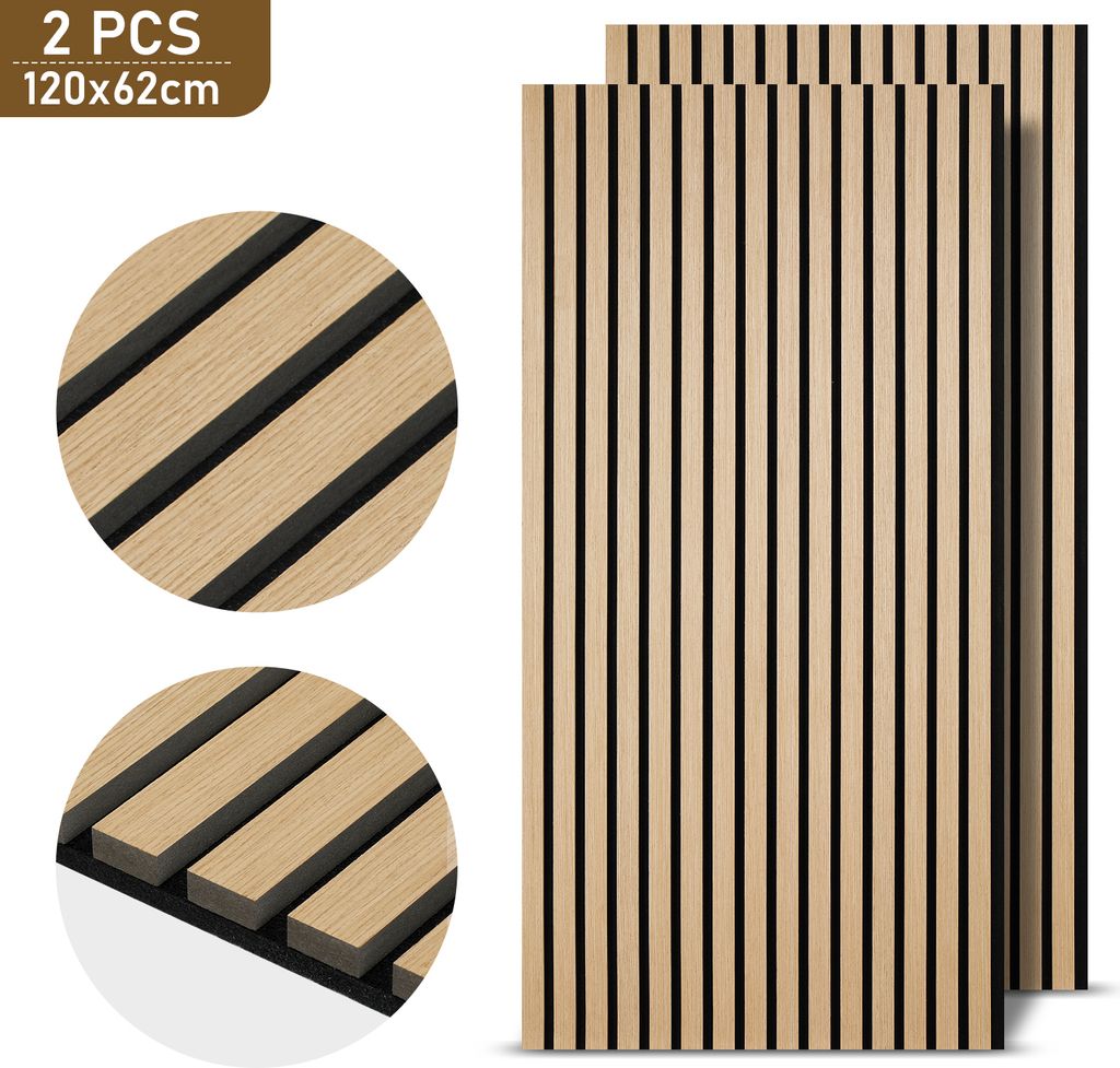TolleTour Akustikpaneel Wandverkleidung 120x60x2.1cm MDF Produktbild 