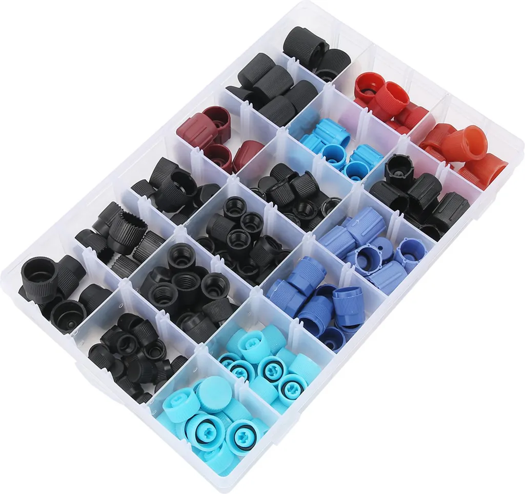 Set 170 Tappi Valvola AC Auto Professionali - Kit Ricambi Universali R134a - 1