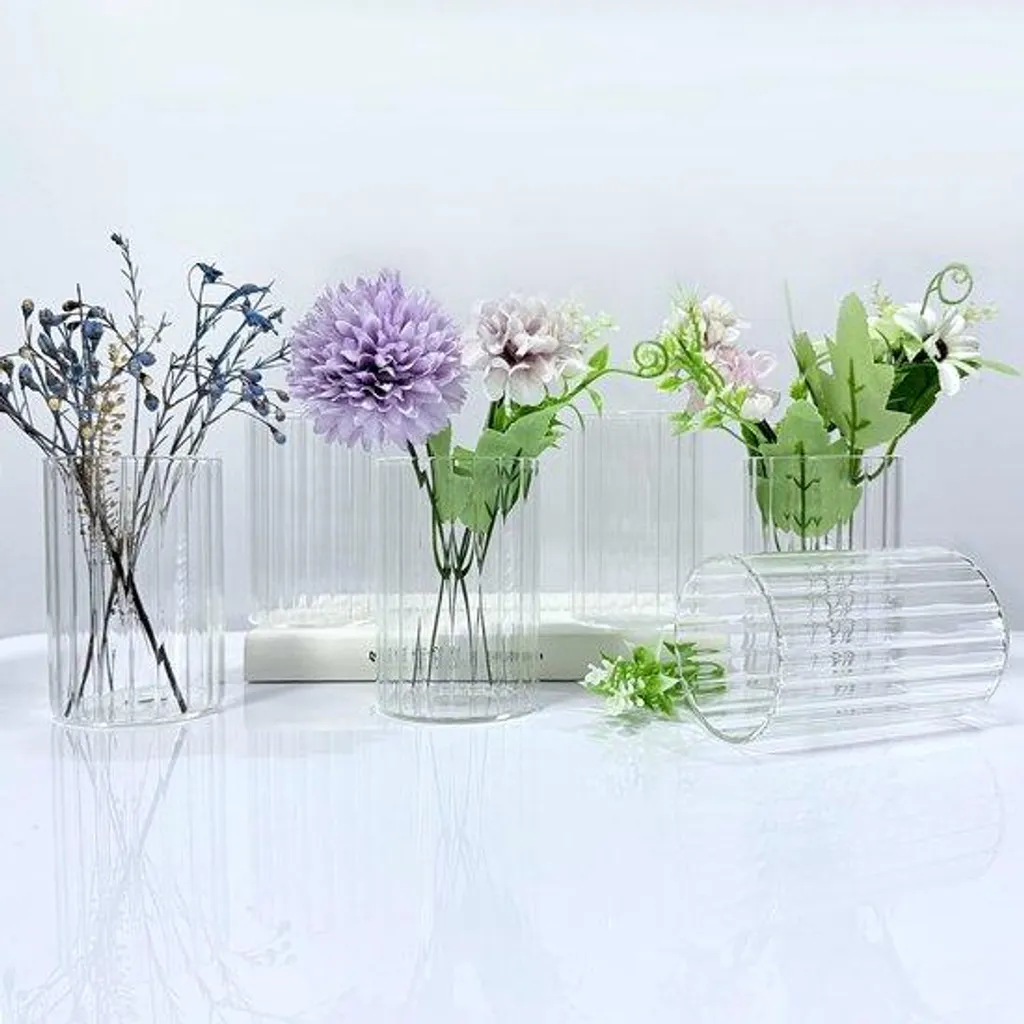 Vase mariage et réception lot de 10 mini cylindres en verre de 10 cm