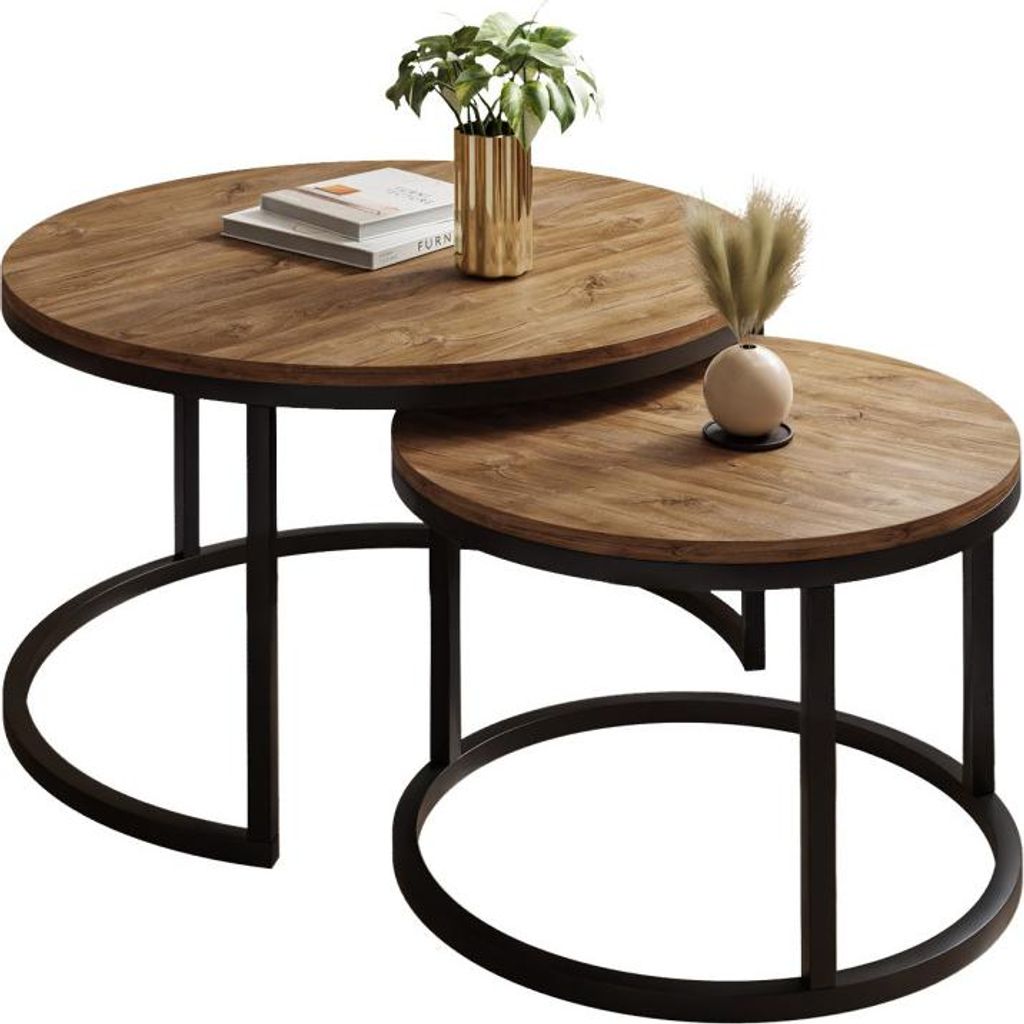 Okrúhly konferenčný stolík CIRI 2v1 round oak Artisan Obrázok produktu 