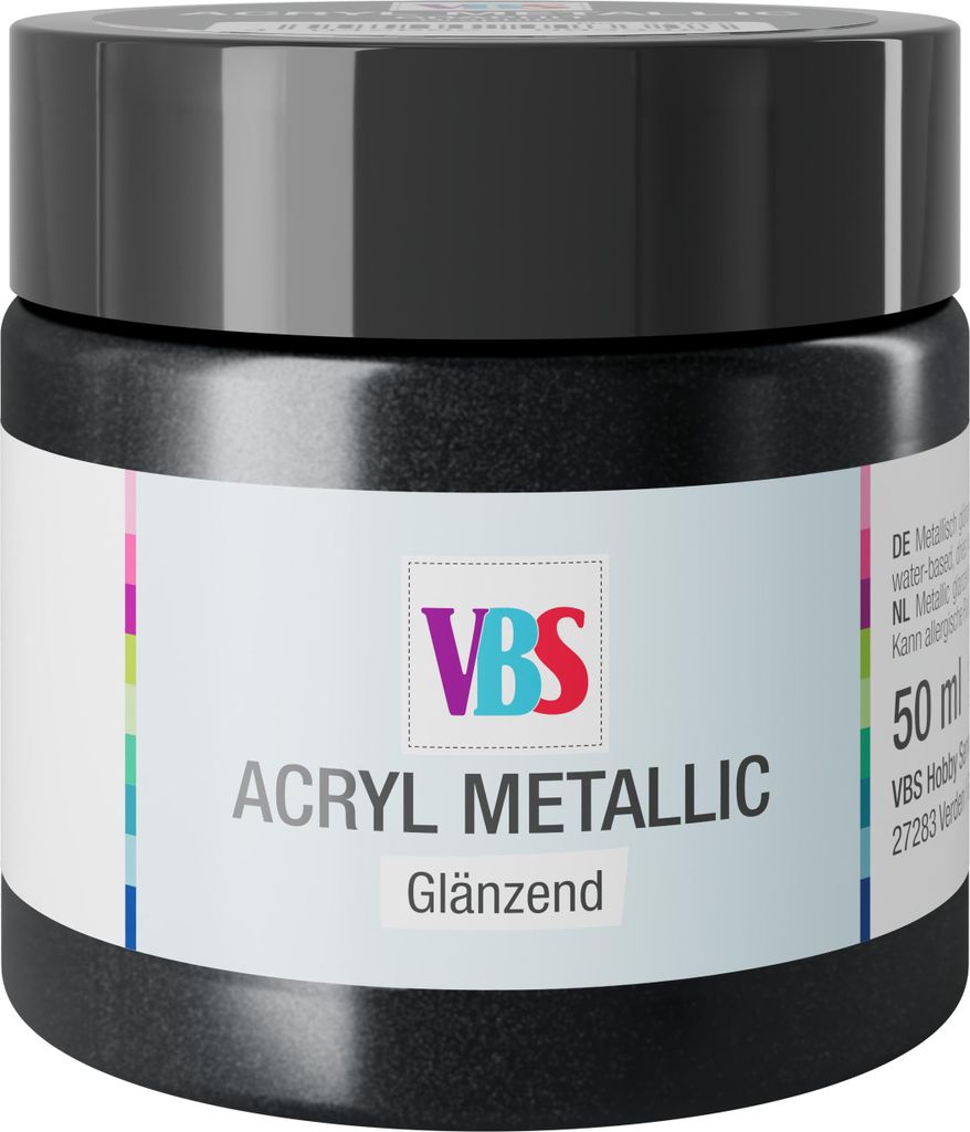 VBS Acryl Metallic Künstlerfarbe 50ml Graphit
