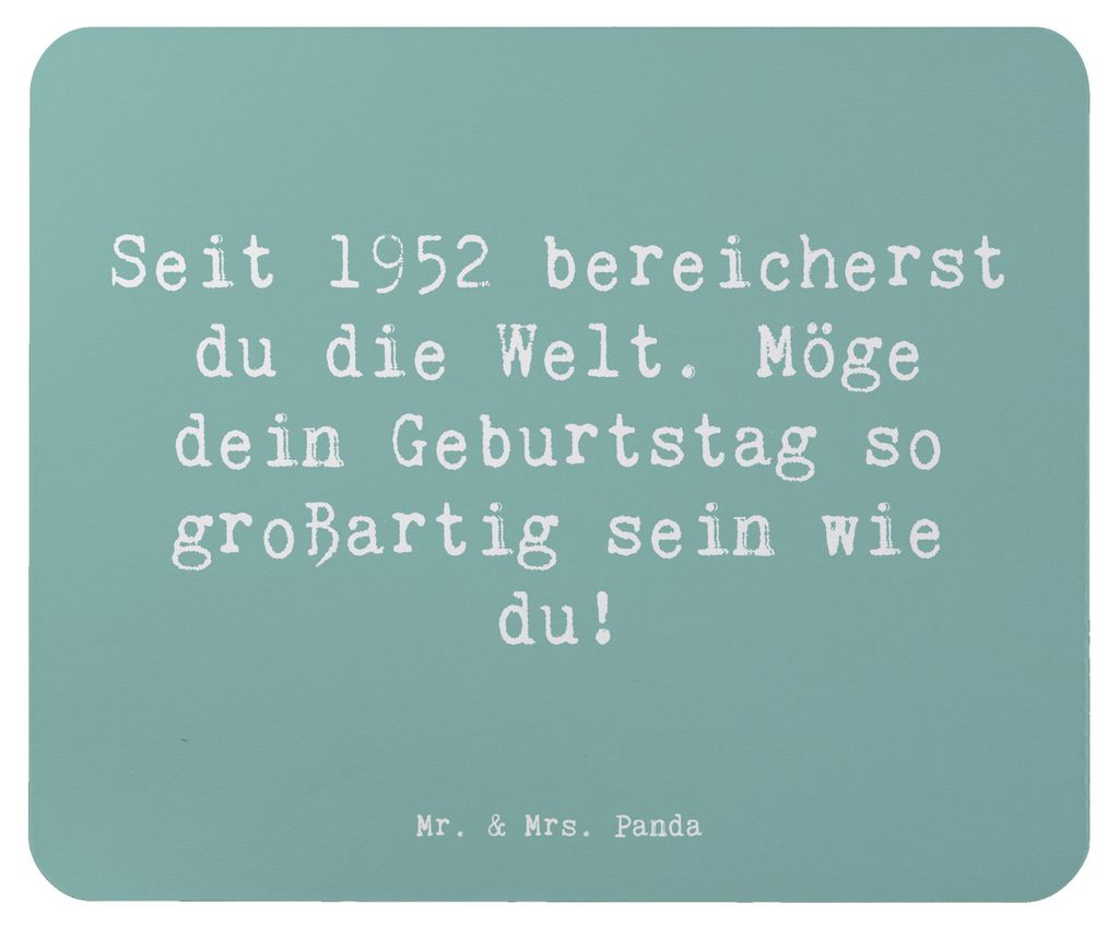 Mr. & Mrs. Panda Mousepad Spruch 1952 Geburtstag - Meeresbrise - Geschenk, Alter, Jubiläum, Zuneigung, Ehrentag, Wertschätzung, Mouse Pad, Handar...