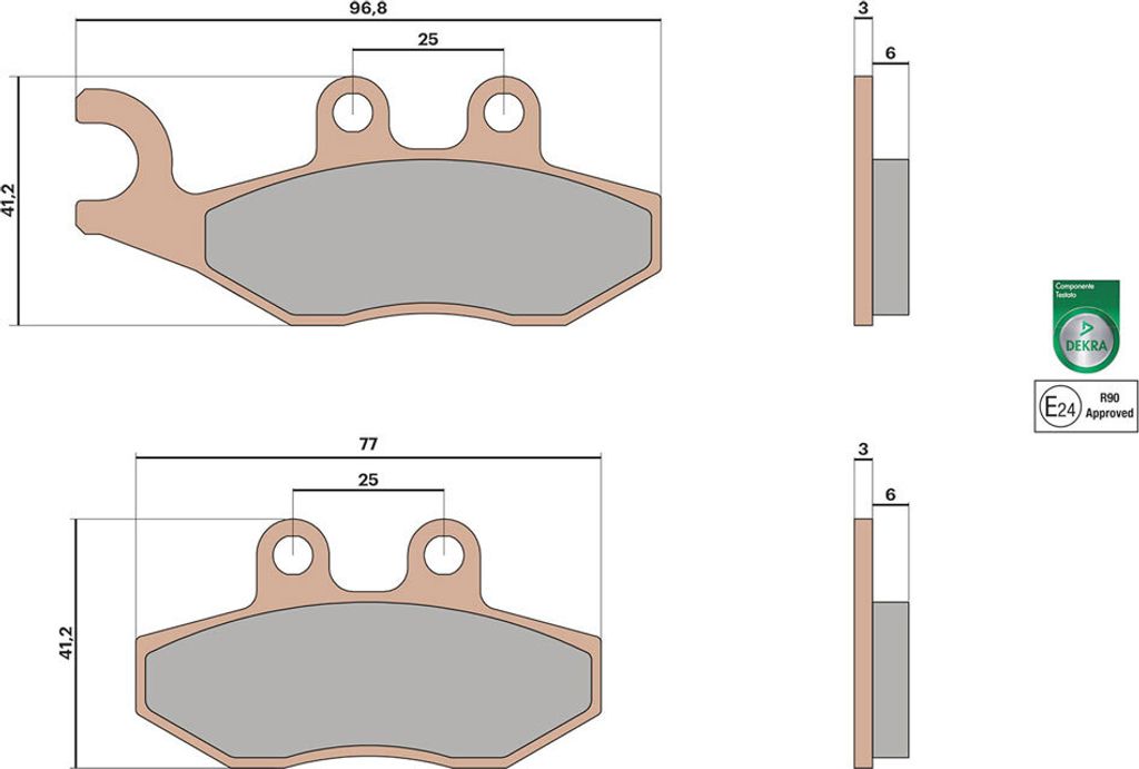 Malossi BRAKE PADS MHR SYNT Homologierte Bremsbeläge