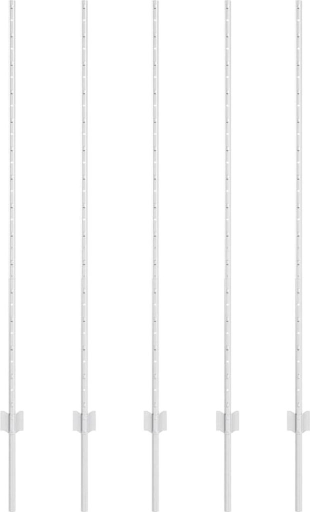 vidaXL Zaunpfosten 5 pcs Silber 140 cm Stahl