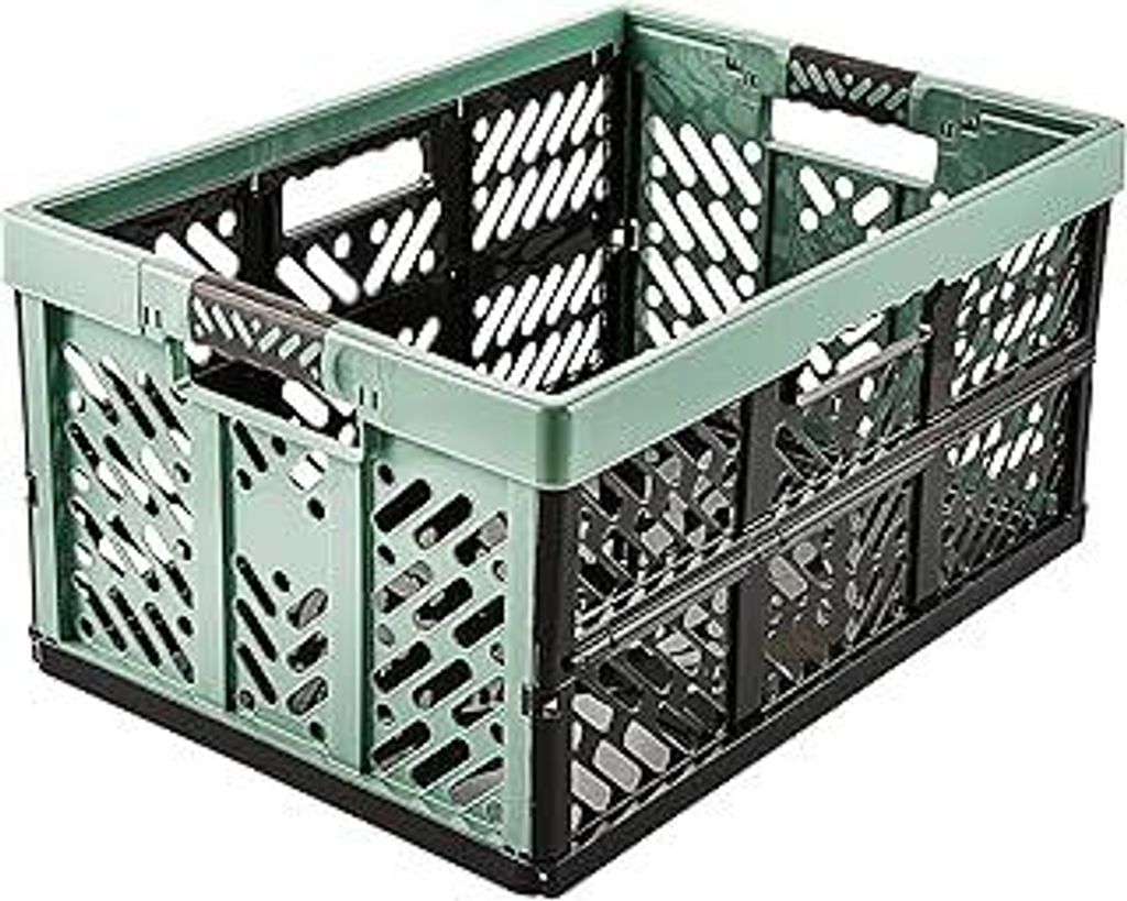 keeeper Stabile Profi-Klappbox mit Soft-Touch Griffen, 54 x 37 x 28 cm, 45 l, Ben, Nordic Green