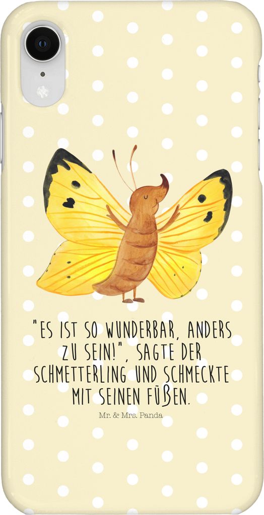 Mr. & Mrs. Panda Iphone XR Handyhülle Schmetterling Zitronenfalter - Gelb Pastell - Geschenk, Premium Kunststoff, Fakt, Fakten, Handy Case, Anders...