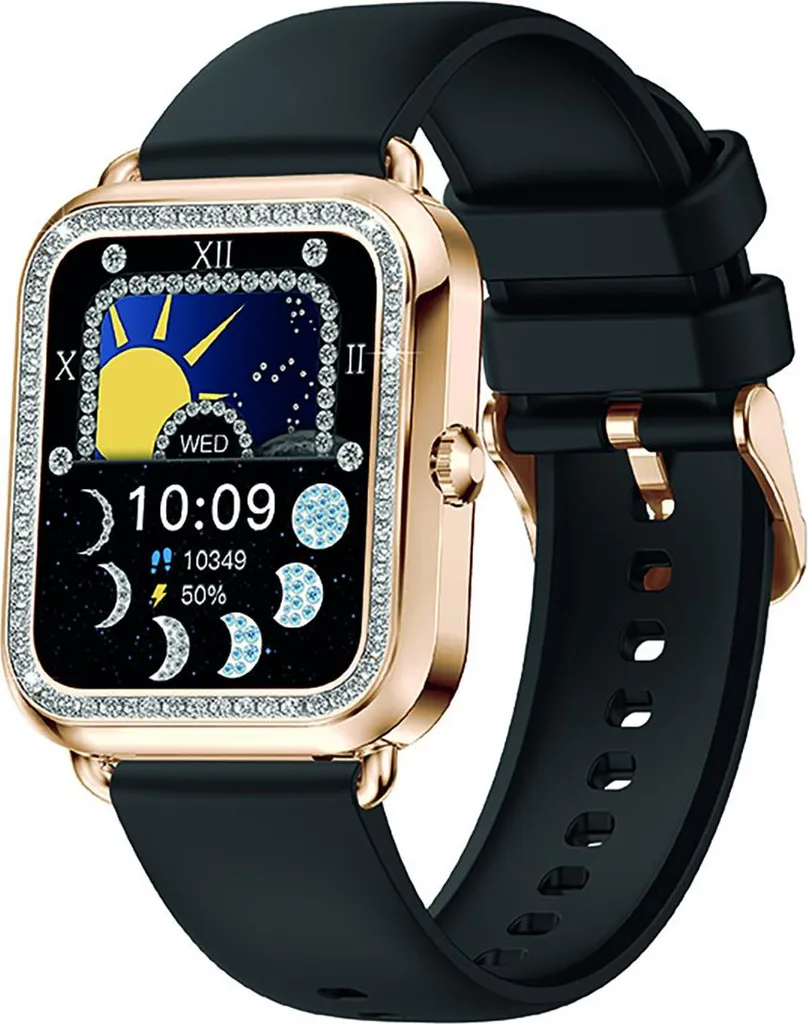 Smartwatch Maria Acier Noir Avizar pour Appels Mains Libres et Sport