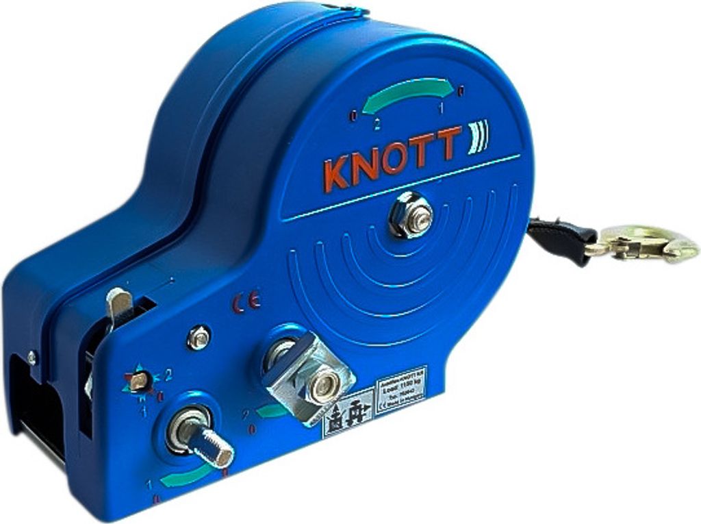 KNOTT Gurtwinde für Pkw-Anhänger 1150 kg [blaues Gehäuse] Produktbild 