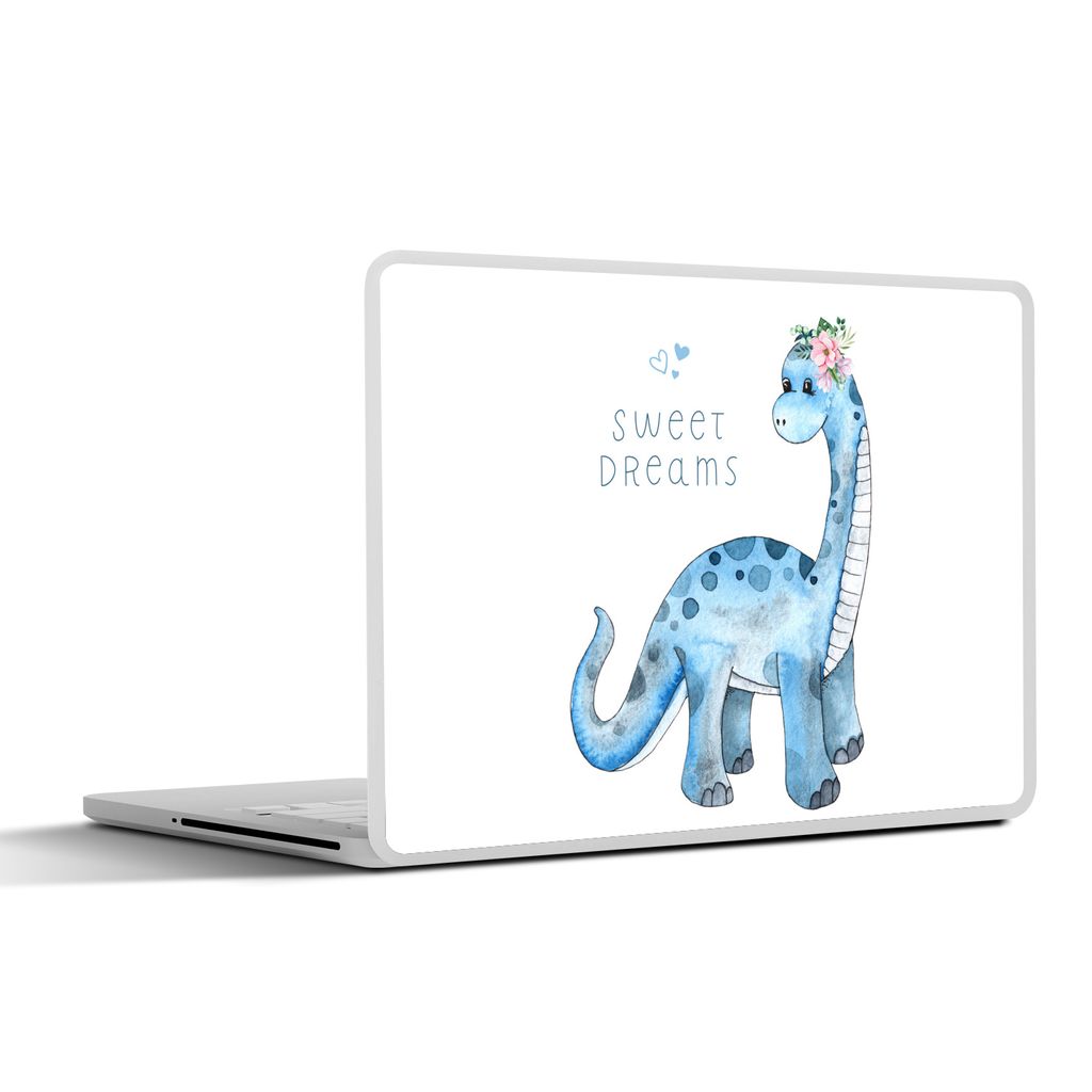 MuchoWow Laptop Aufkleber Sticker Cover Dinosaurier - Kinderzimmer - Süße Träume - Jungen - Mädchen - Kinder 31x22.5 cm - Laptop-Deko