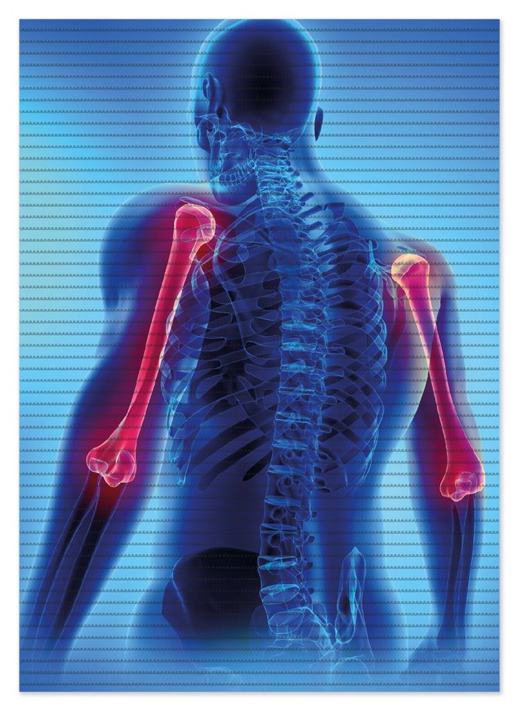 Wallario Duschmatte Antirutschmatte Badmatte Fußmatte Anatomie Mensch Oberarmknochen, Größe ca. 70 x 50 cm