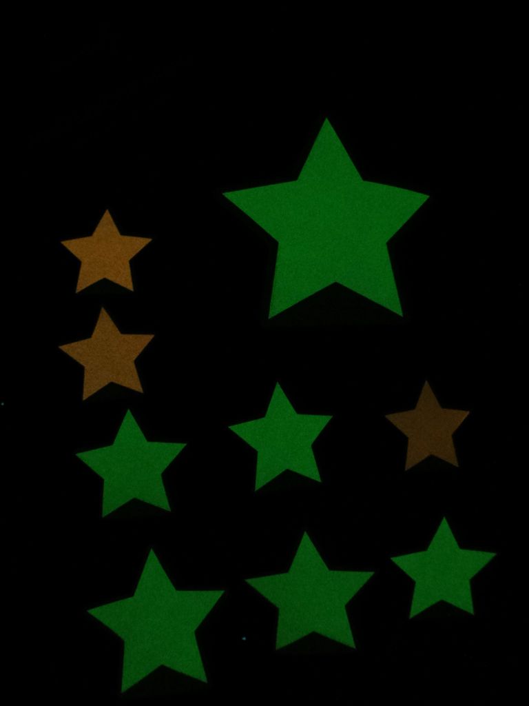 ColuxGlow Leuchtsticker Sterne - 9 Stück - Nachleuchtsticker, Leuchtsterne, Glow-in-the-Dark