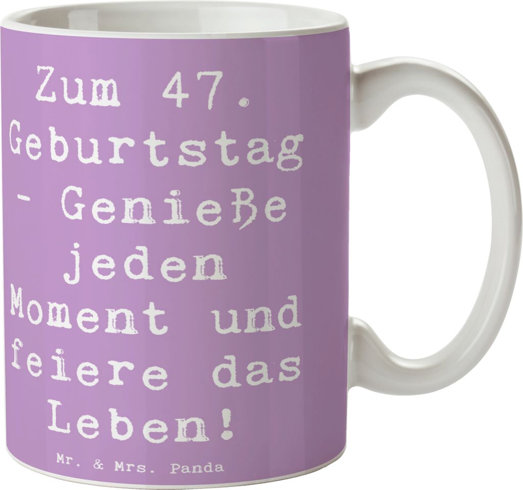 Mr. & Mrs. Panda Becher Spruch 47. Geburtstag - Lavendeltraum - Geschenk, Kaffeebecher, Teetasse, Besondere Anlässe, Tasse, inspirierend, Unverges...