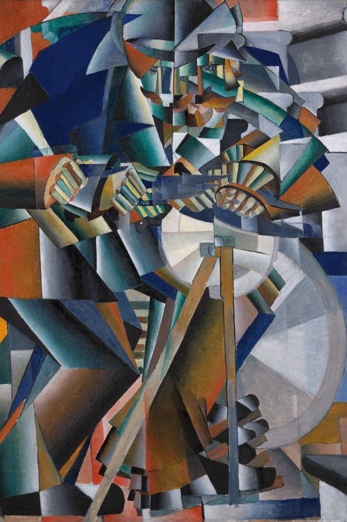 Kasimir Malewitsch Kunstdruck Bild - Der Messerschleifer Prinzip des Flimmerns, 1913 (120 x 80 cm)