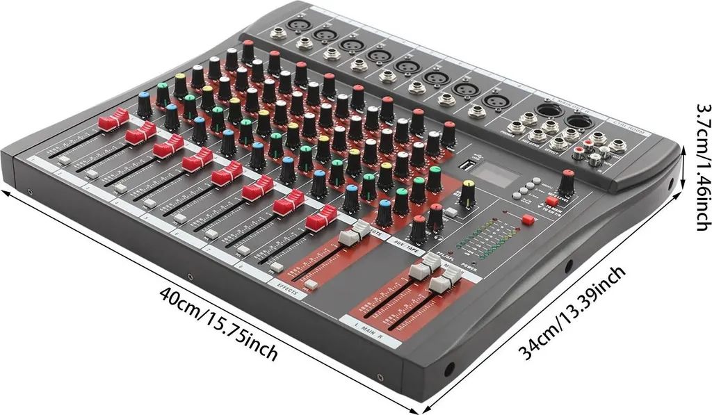 Console de mixage 8 pistes avec interface audio USB et Bluetooth - 8