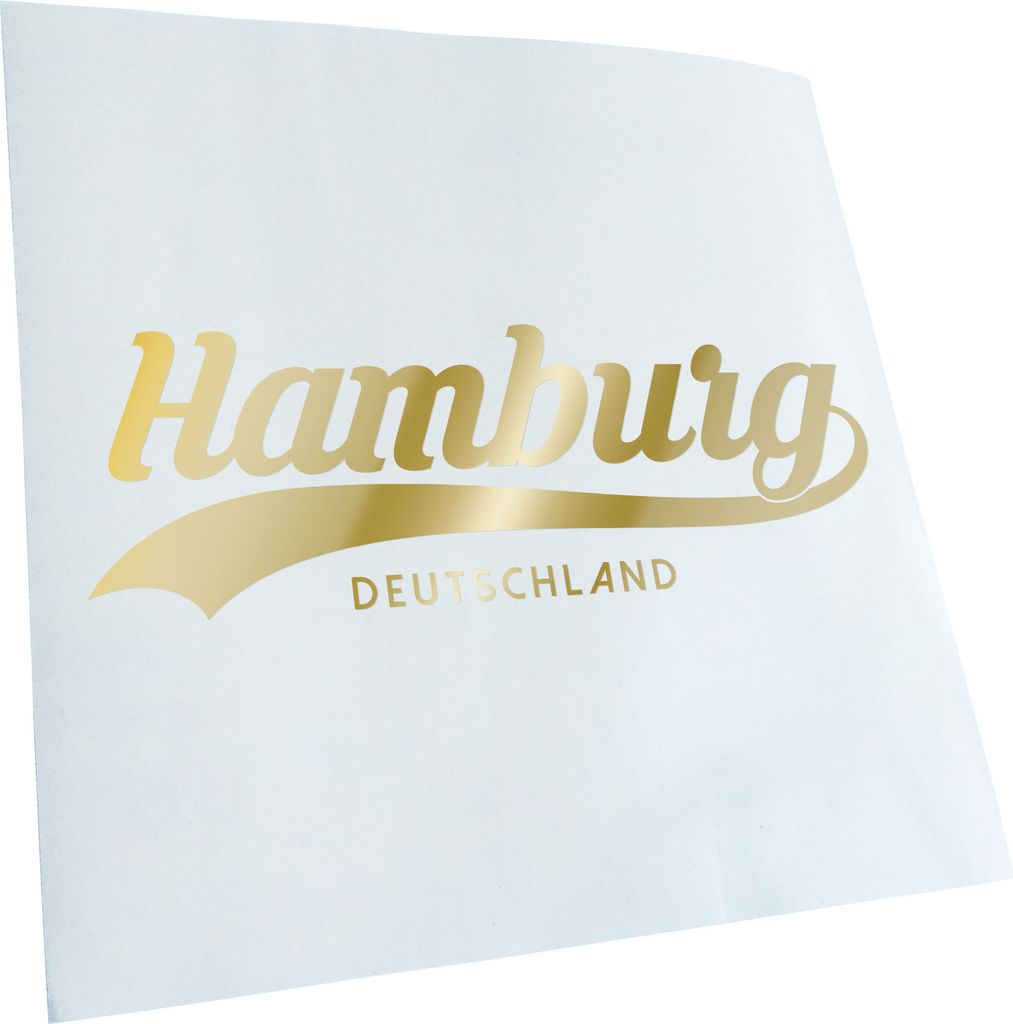 Kiwistar - Autoaufkleber - Hamburg Deutschland - Goldchrom - 30x10cm - Aufkleber für Auto, Laptop, Fahrrad, LKW, Motorrad mehrfarbig JDM Decal Racing