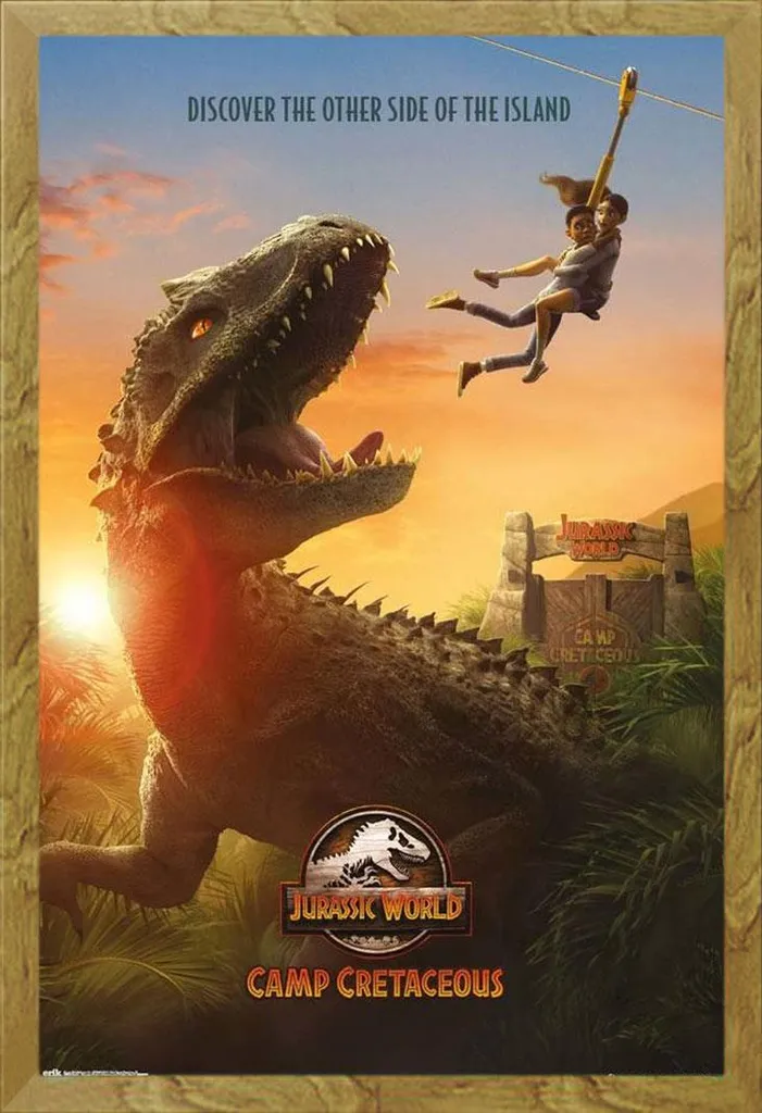 Quadro Collezione Jurassic World Camp Cretaceous Cornice Rovere