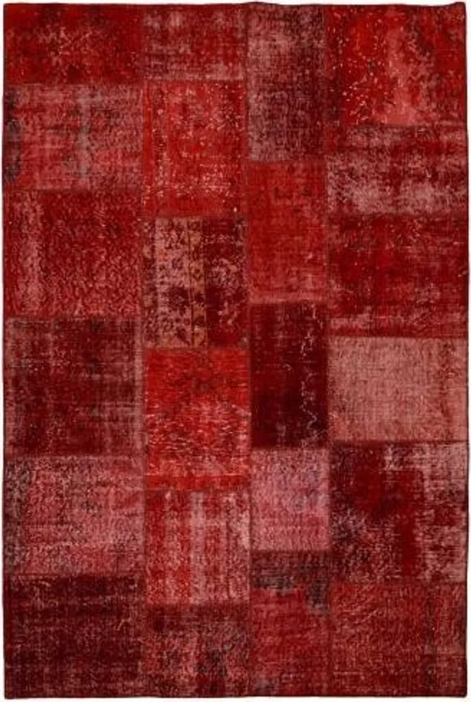 Patchwork rouge 140x200 cm - Idéal pour décorer une chambre d'enfant