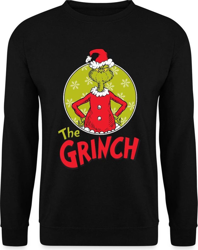 Spreadshirt Der Grinch Logo The Grinch Uni Pullover, XL, Schwarz