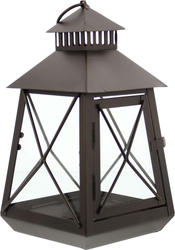 Klassische Laterne Metall & Glas 25cm – Gartenlaterne Produktbild 