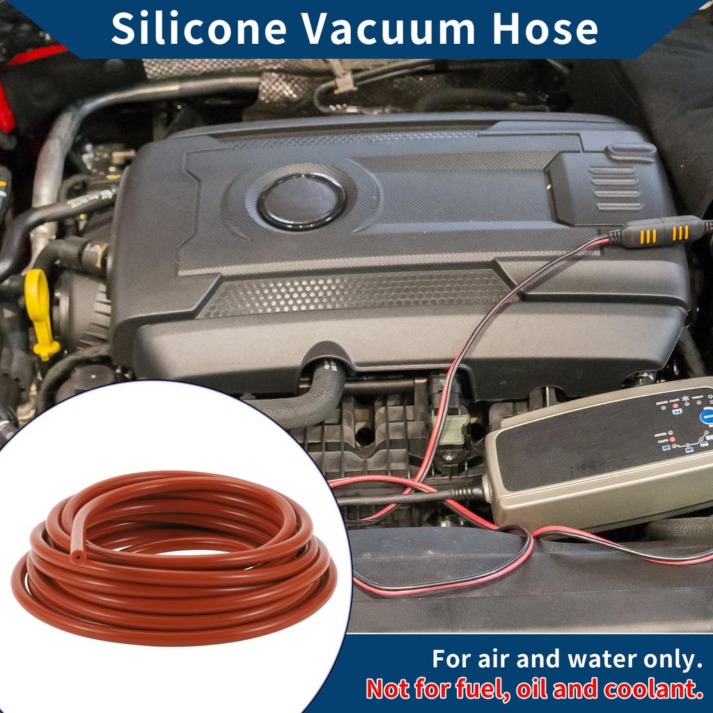 Silikon-Vakuumschlauch für Automobil-Vakuumsysteme Hochtemperatur 15Ft 1/16" 2mm ID 3mm Dicke 1 Stück Rot