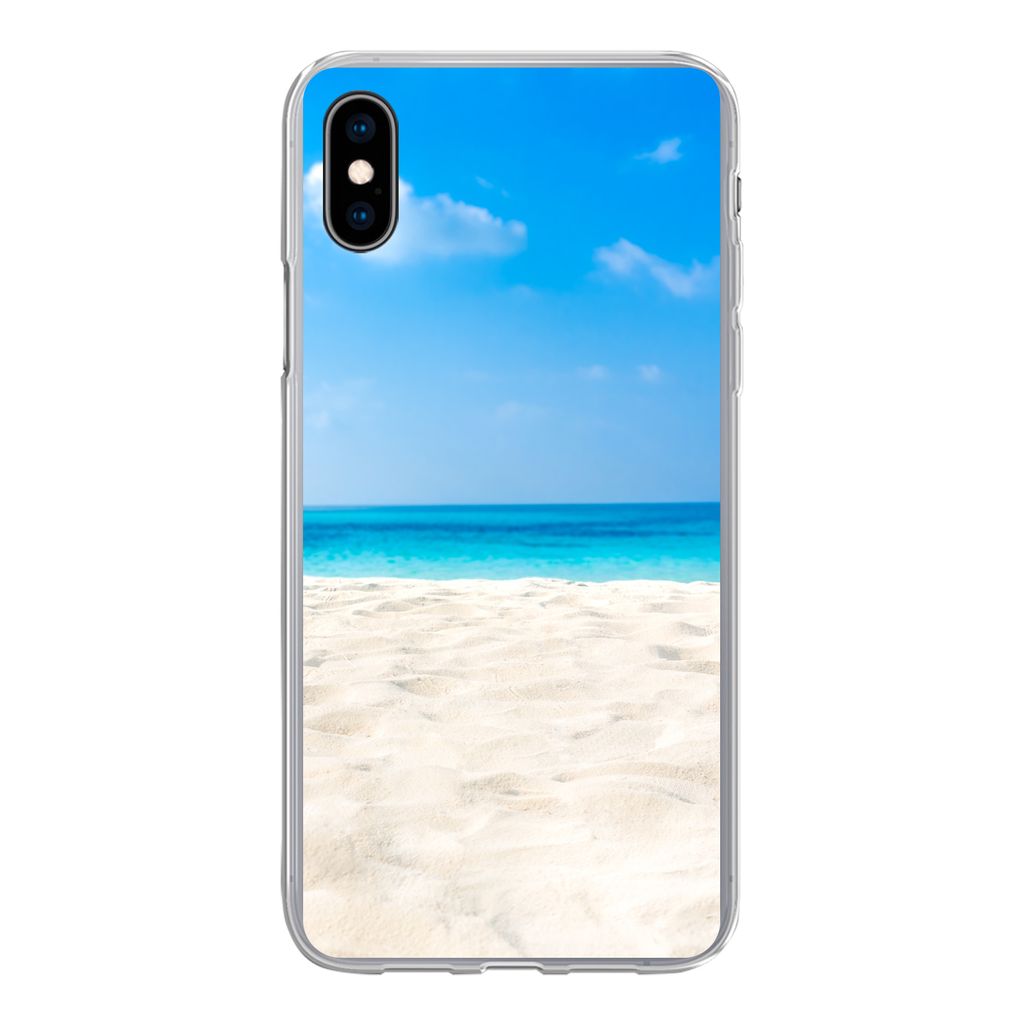 MuchoWow Handyhülle Schutzhülle Hülle für iPhone Xs Strand - Meer - Sand Silikon Softcase Handy Hülle - Handytasche