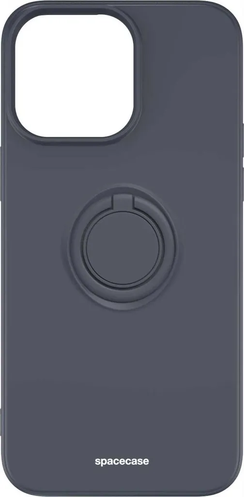 Custodia Elegante iPhone 14 Pro Max SPACECASE Nero Silicone Anello - 5