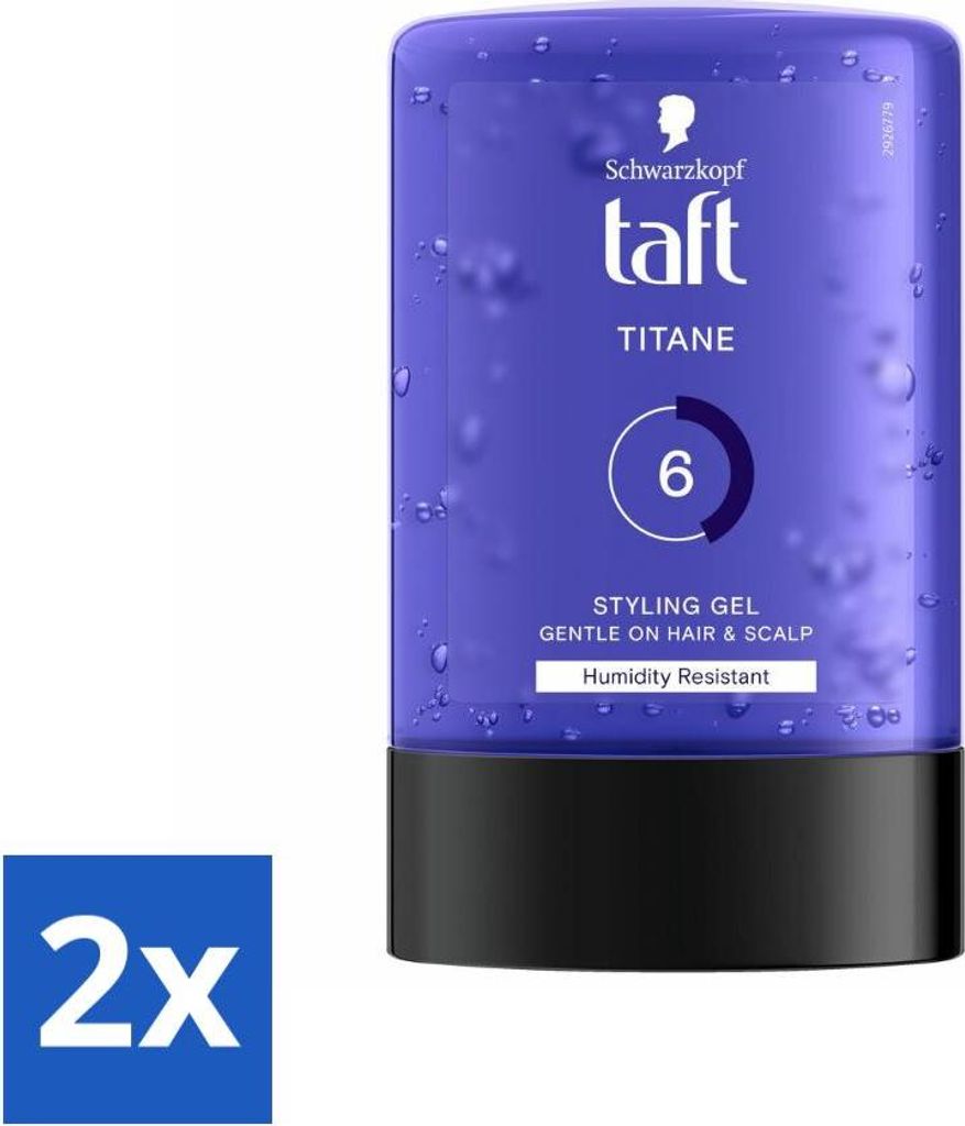 Taft - Titane 6 - Styling-Gel - Starker Halt - 300 ml - Vorteilspack - 2 Stücke