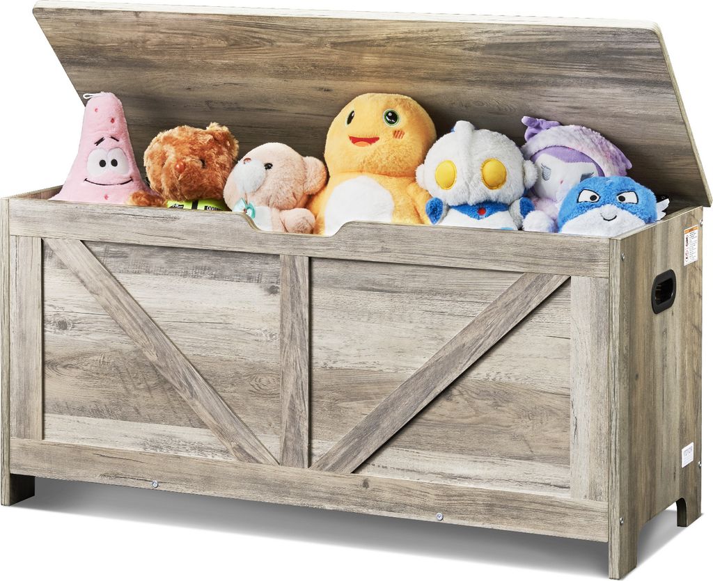 VEVOR Kindersitzbank Spielzeug Aufbewahrungsbank, Sitzbank mit Stauraum Kinder Spielzeugkiste, Spielzeug Aufbewahrung, Spielzeugkiste mit Klappdeck...