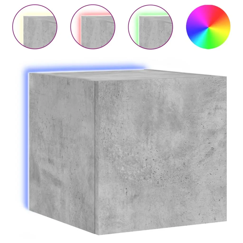 Mobile Pensile TV LED Grigio Cemento 30,5x35x30 | Design Minimal