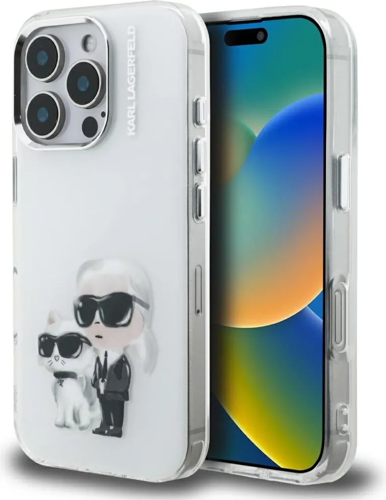 Karl Lagerfeld Custodia IML Aquarelle per iPhone 16 Pro - Bianco Chic