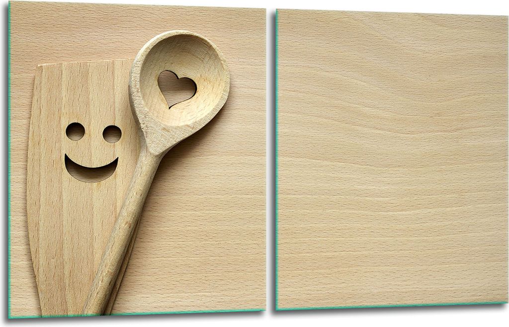 Herdabdeckplatten 2x40x52 Glaskeramikkochfeld 2-Teilig Glas Spritzschutz Küche
