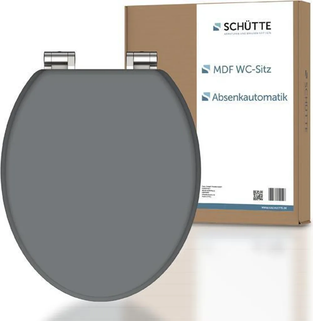 Sedile WC SCHÜTTE Spirit Grey MDF con Chiusura Ammortizzata Soft-Close