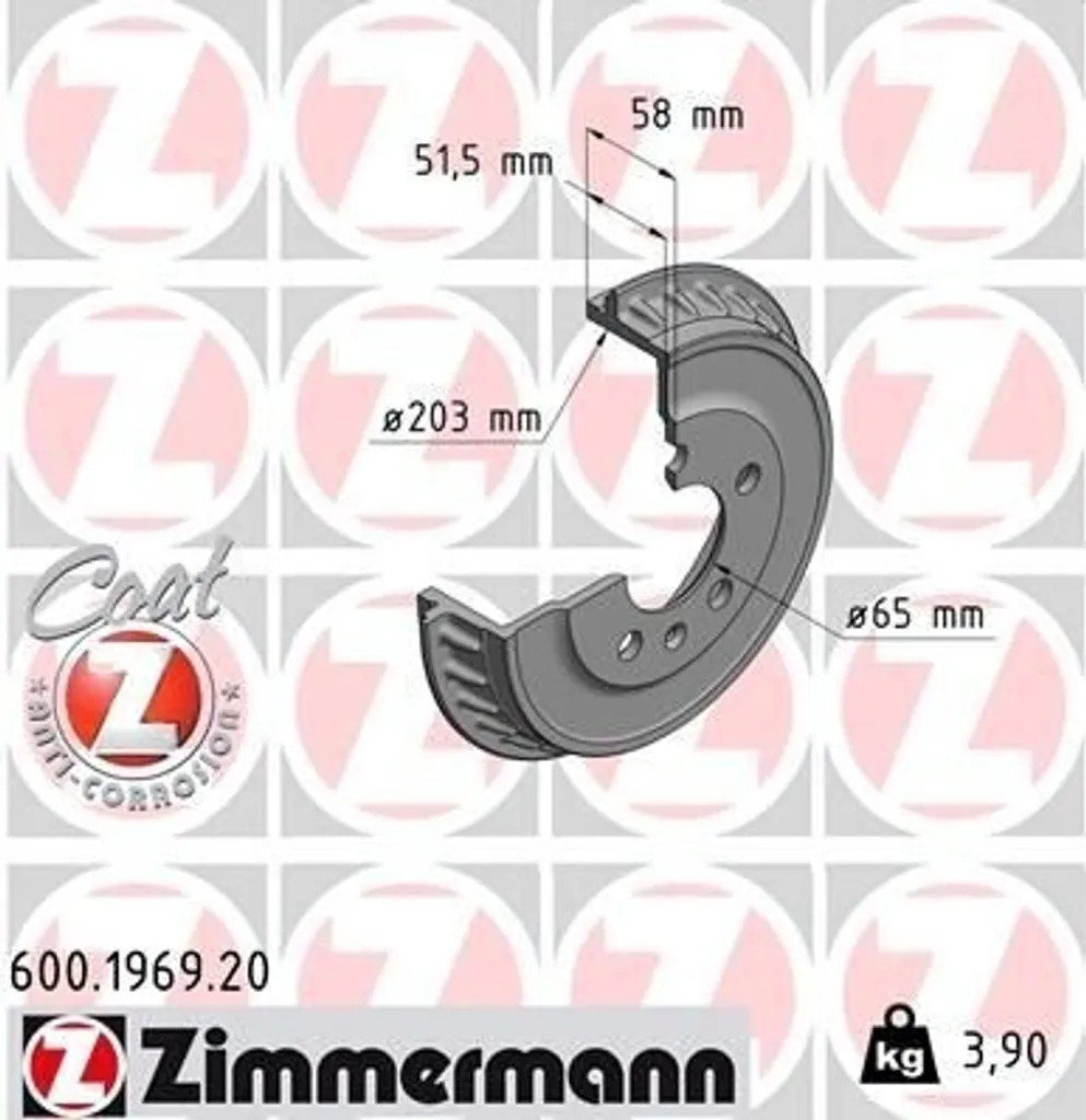 Tambour de Frein Arrière 600.1969.20 pour Polo AE1 et Seat Ibiza Gamme KJ