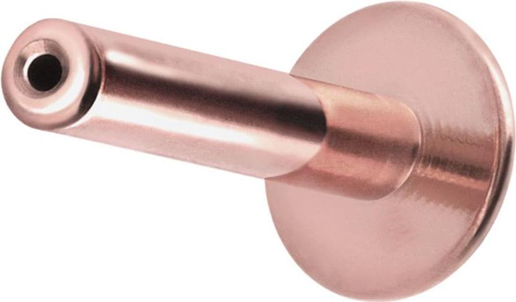 Ohrpiercing, Nasenpiercing Titan Labret mit Push Fit ohne Kugel ABGERUNDETE PLATTE RoséGold Stablänge: 6mm | Stabstärke: 1mm