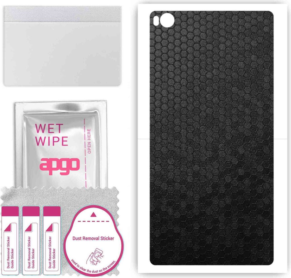 apgo Rückseite Schutzfolie, Skin, kompatibel mit Huawei P8 Max, Hinten Displayschutzfolie aus Vinylfolie, kratzfest, einfache Montage - Schwarze H...