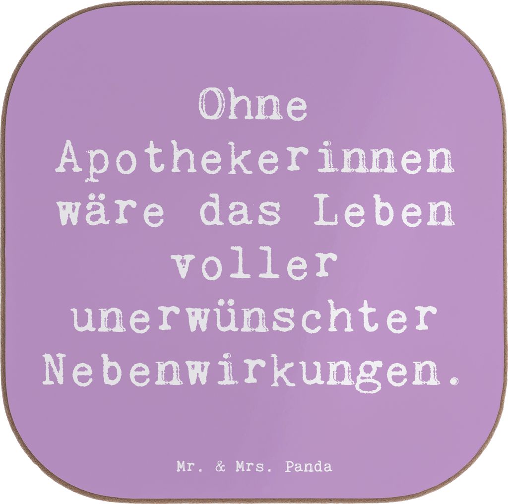 Mr. & Mrs. Panda Untersetzer für Gläser Spruch Apothekerin Nebenwirkung - Lavendeltraum - Geschenk, Beruf, Kundenberatung, Holzuntersetzer, Beruf...