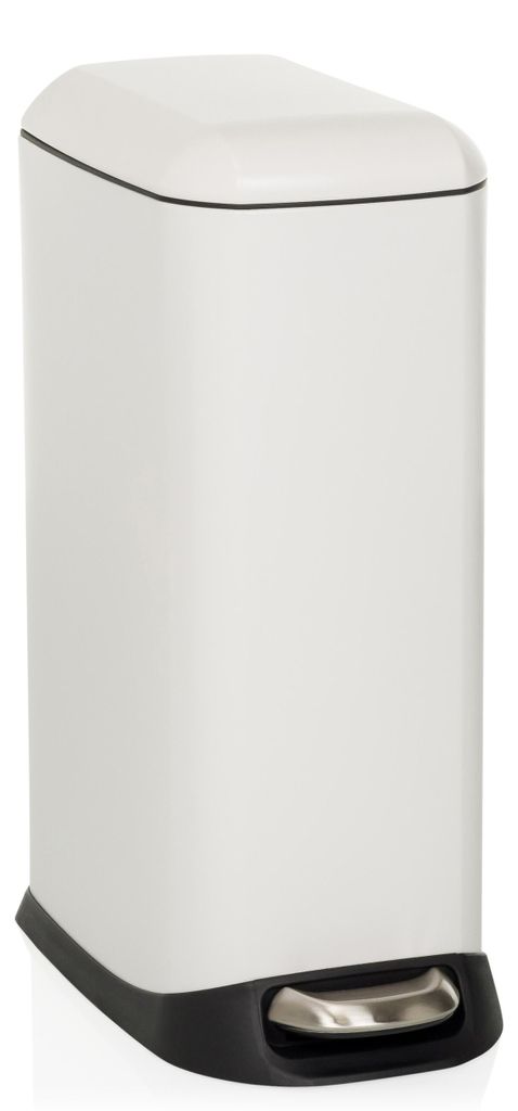 hjh OFFICE Mülleimer 20 Liter CLEAN SLIM Abfalleimer Mülltrenner rechteckig für Küche, Büro mit Step-On 56.0 x 34.0 x 22.0 cm