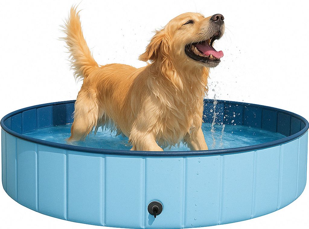 Hundepool 80x20 für Große & Kleine Hunde, Faltbarer Hunde Pool, Schwimmbecken für Hunde Hundebadewanne Swimmingpool