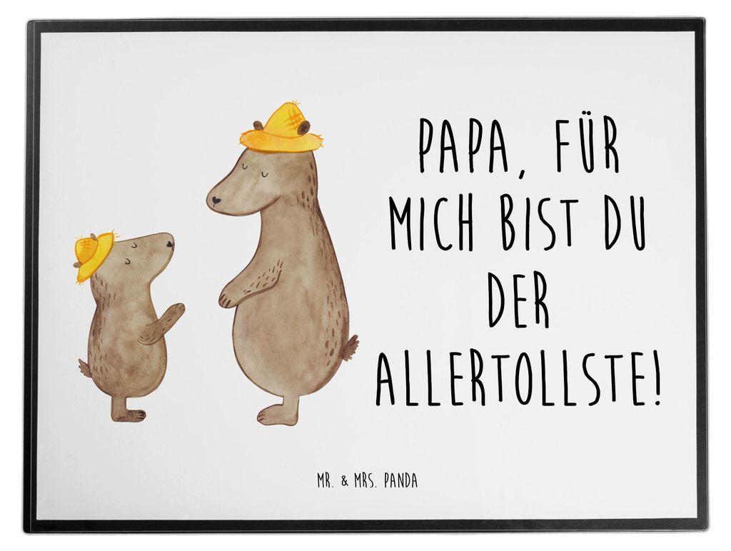 Mr. & Mrs. Panda bastelmatte Bären mit Hut - Weiß - Geschenk, Daddy, Muttertag, Familie, Schreibunterlage, Vatertag, malunterlagen, Tischschoner,...