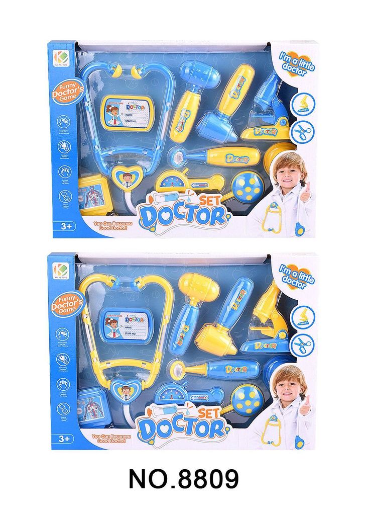Arztset für Kinder, 9-teiliges Spielset inklusive Phonendoskop und Mikroskop