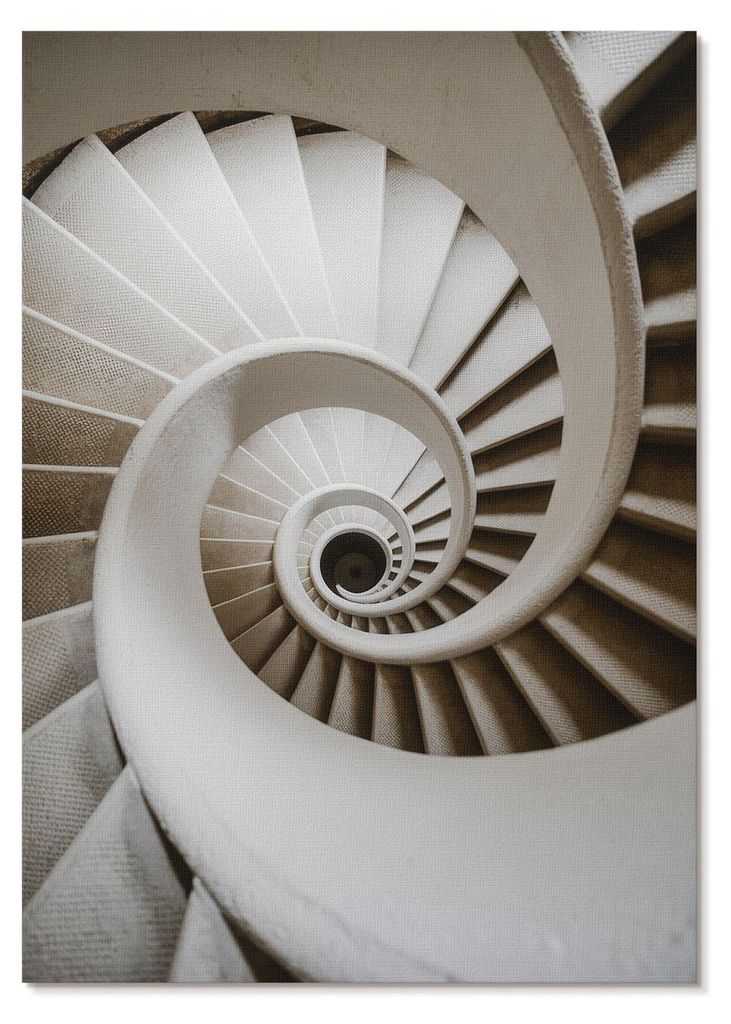 POSTER - 29x42 cm (A3) - El - Wendeltreppe moderne Architektur - Wandbild für Wohnzimmer Schlafzimmer & Flur, Modernes Poster Wanddeko, Ungerahmt