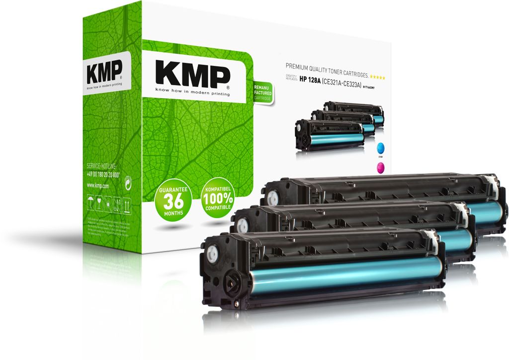 KMP Toner HP CE321-CE323A Multip. 1300 S. H-T144CMY remanufactured