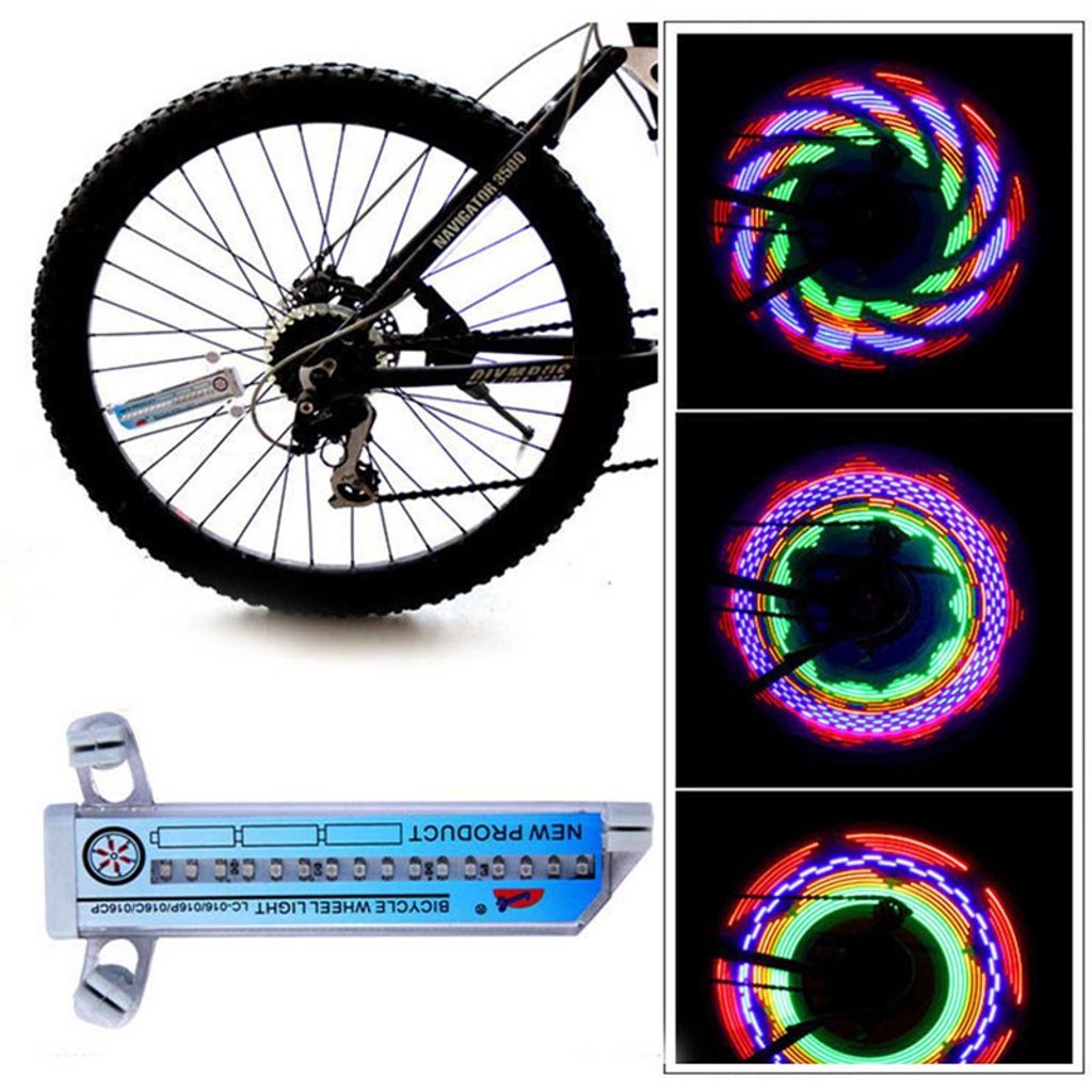 2x LED Fahrrad Speichenlicht Reflektoren Blitz Beleuchtung Radfahren Wasserdicht 