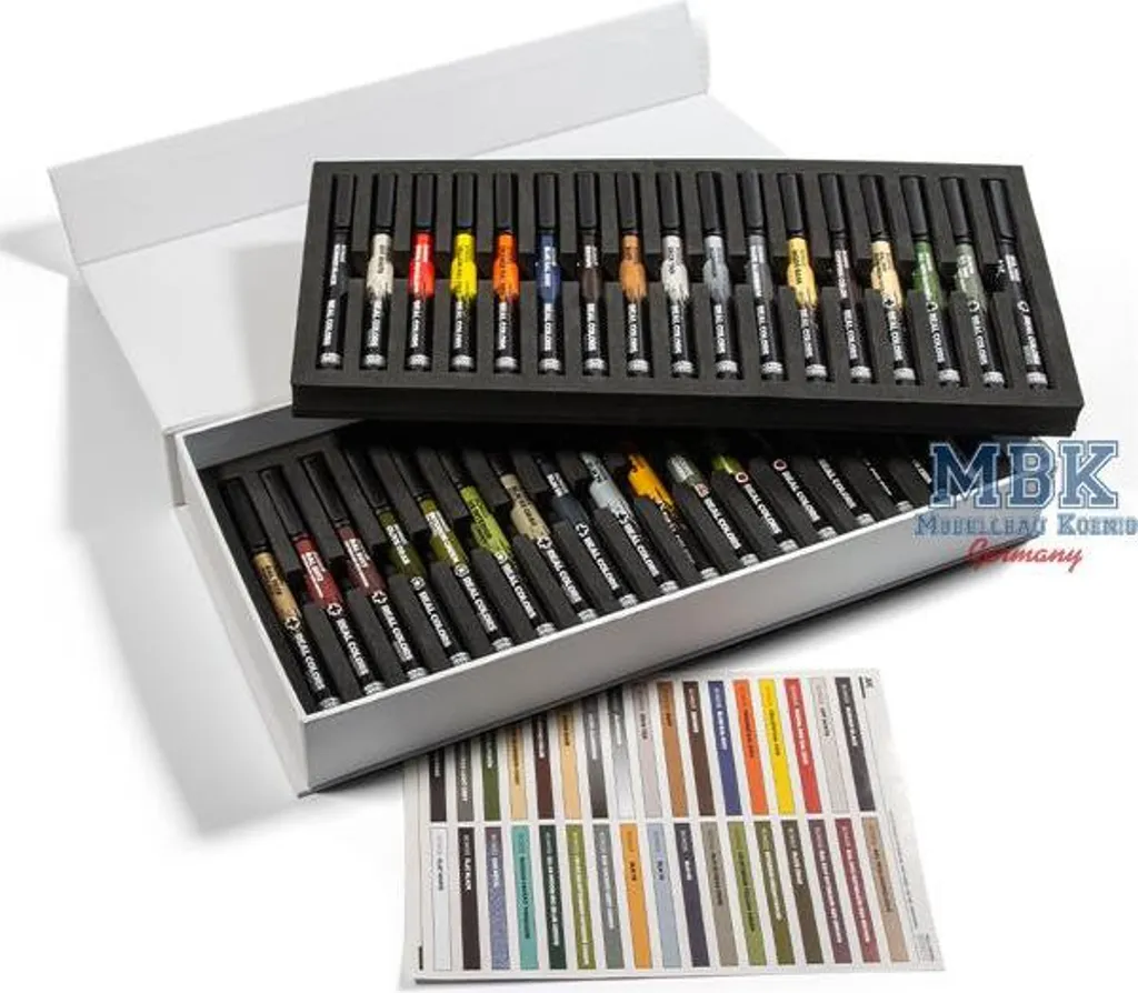Set de feutres de dessin professionnel 34 marqueurs couleurs réelles
