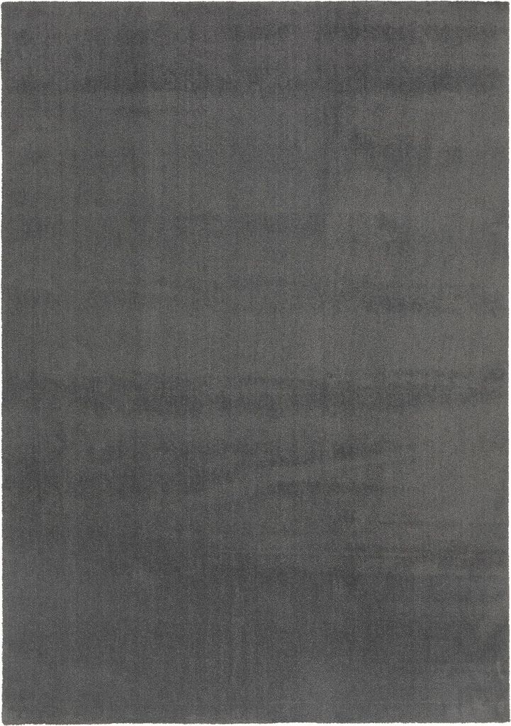 Steffensmeier Kurzflor Teppich Barcelona Wohnzimmerteppich modern, strapazierfähig und pflegeleicht, Anthrazit, Größe: 140x200 cm