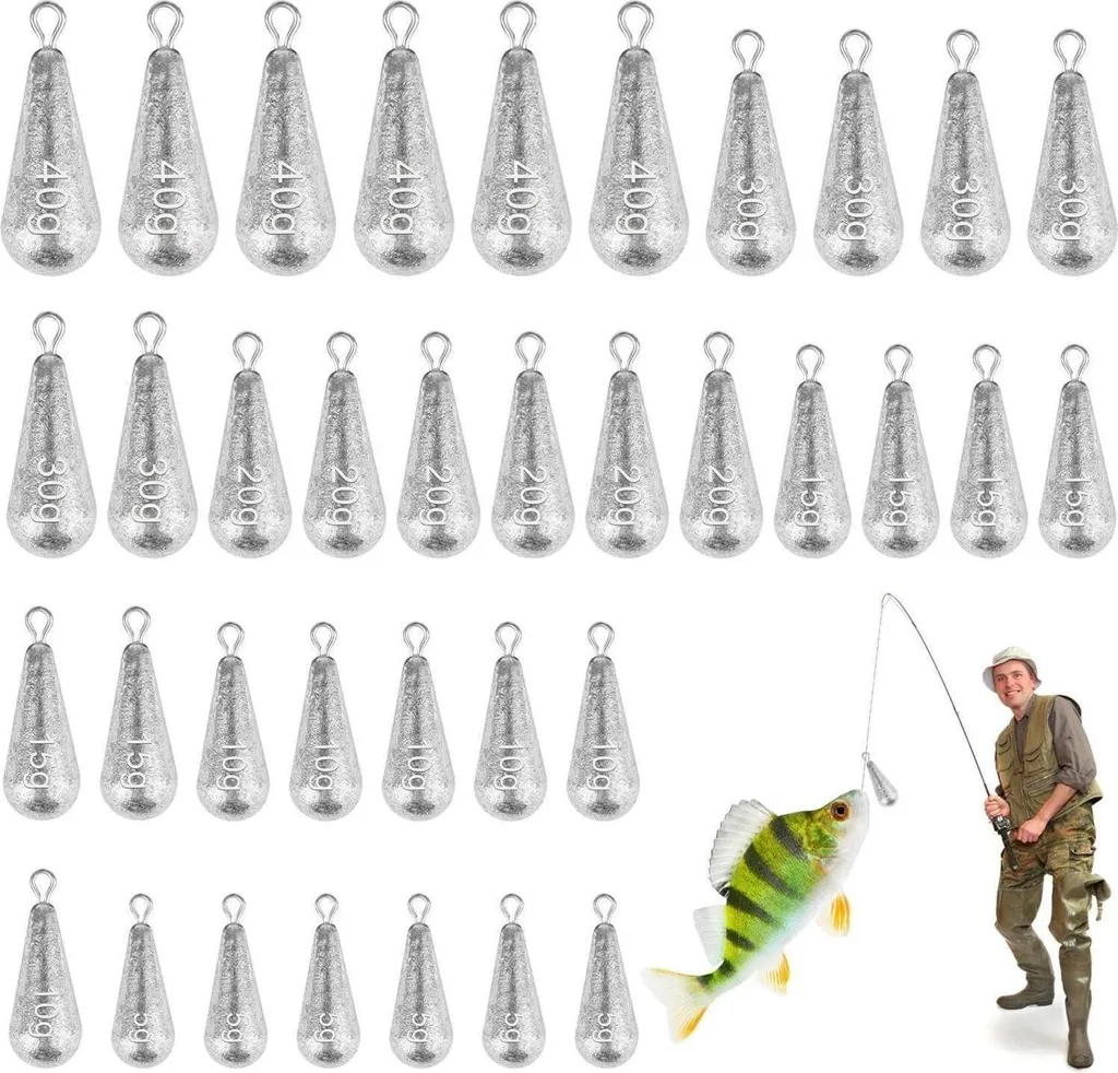 Set de poids de pêche goutte 720g Plomb de base 5g à 40g polyvalent