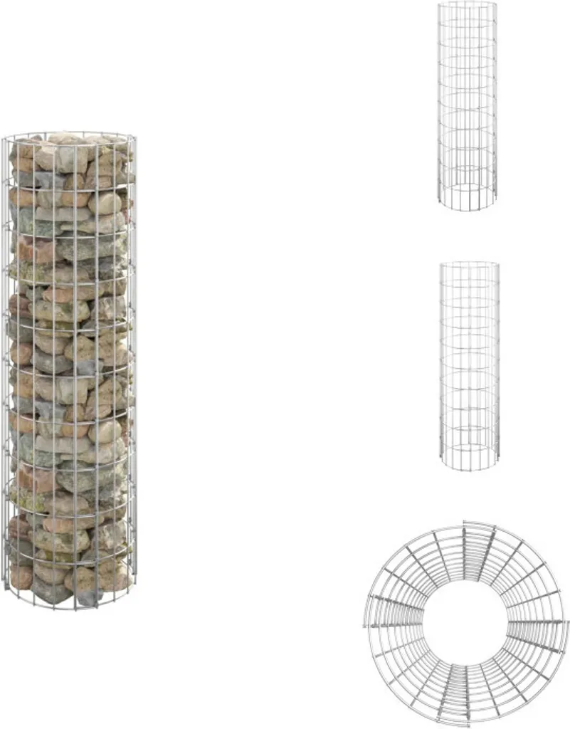 Gabion rond pour pilier de clôture et décoration de jardin Ø30x100cm