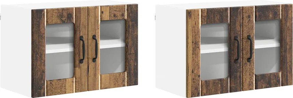 Pensile Cucina Doppio Legno di Recupero 60x31x40 cm - Design Elite