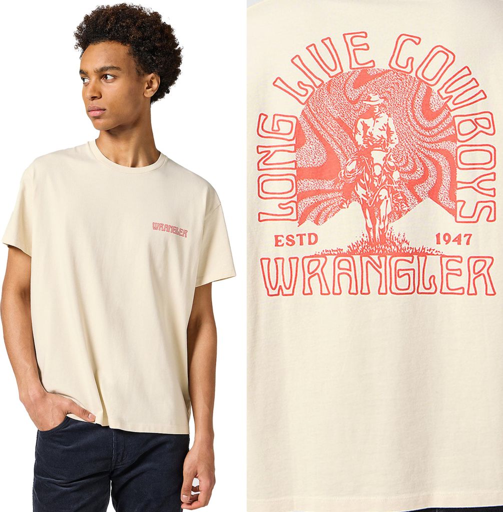 WRANGLER Herren, T-Shirt GRAPHIC TEE, S, Beige, sport, tshirt, shirt