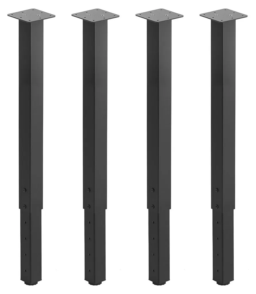 Pieds de Table Réglables en Acier Noir 610-1016 mm - Charge 544 kg